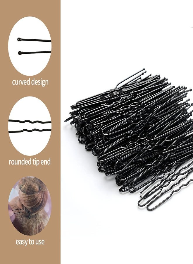 Bolsdoic 80Pcs Hair Net Set，30 Invisible Elastic Nylon Hair Net，40 U-Shaped Hair Pins and 10 Elastic Hair Ties,Suitable for Ballet Bun, Food Service, and Everyday Use（Black） - Image 4